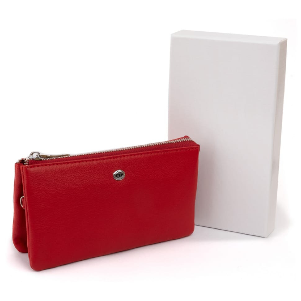 Вместительный клатч из двух частей женский ST Leather 19251 Красный