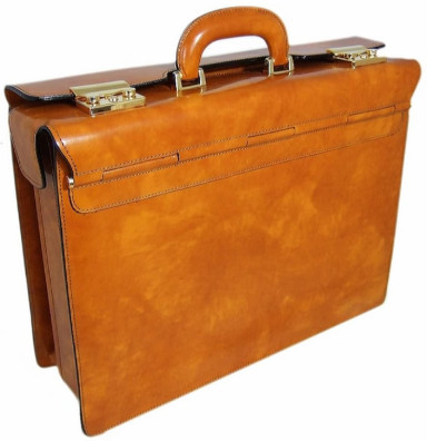 Pratesi RSE388 - Lorenzo il Magnifico Pilot Case in cow leather Radica Mustard