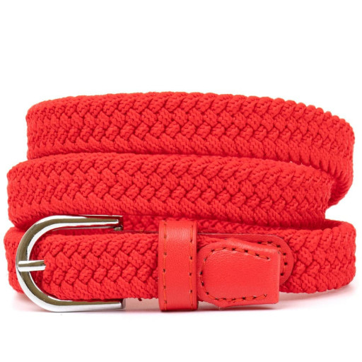 Текстильний тонкий жіночий пасок Vintage 20543 Червоний