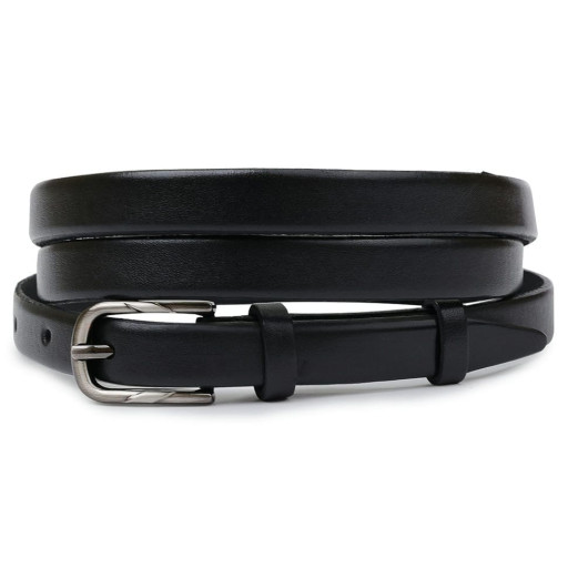 Елегантний тонкий жіночий ремінь Vintage 20751 Чорний