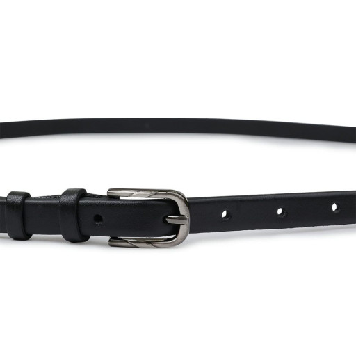 Елегантний тонкий жіночий ремінь Vintage 20751 Чорний