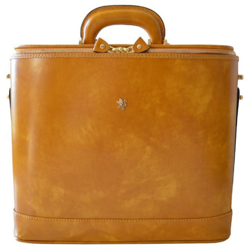 Pratesi RSE116/15 - Raffaello Laptop Bag 15 in cow leather Radica Mustard