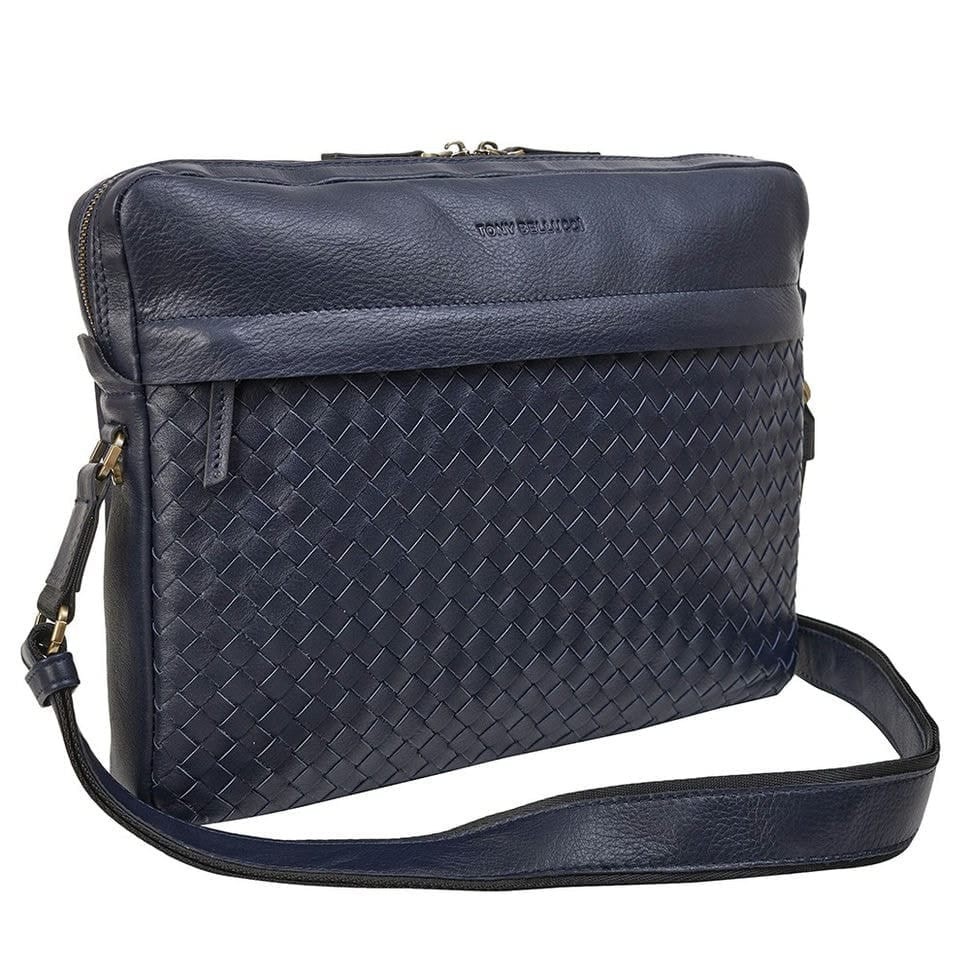 Сумка м'яка шкіряна Tony Bellucci 5144-09 синя гладка