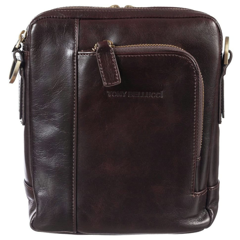 Барсетка м'яка шкіряна Tony Bellucci 5154-09 коричневий гладкий