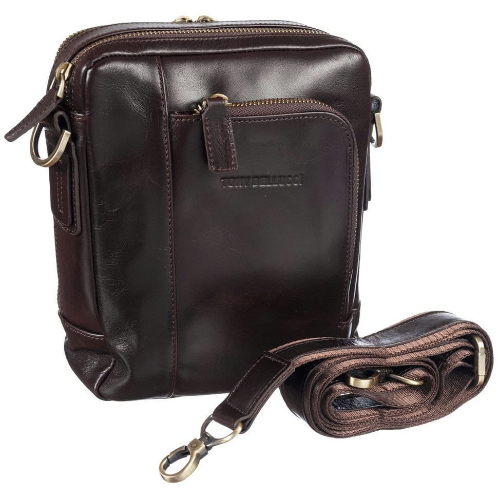 Барсетка м'яка шкіряна Tony Bellucci 5154-09 коричневий гладкий