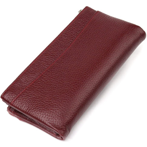 Гарний гаманець із натуральної зернистої шкіри CANPELLINI 21636 Бордовий