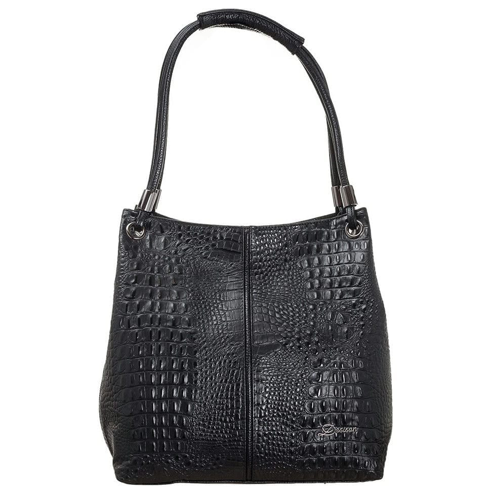 Сумка жіноча шкіряна Desisan 7153-1011 чорний пітон