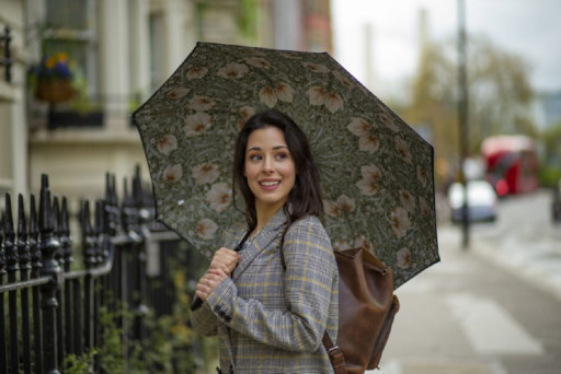 Парасолька жіноча Fulton L856-041062 Morris & Co. Bloomsbury Pimpernel Bayleaf Manilla