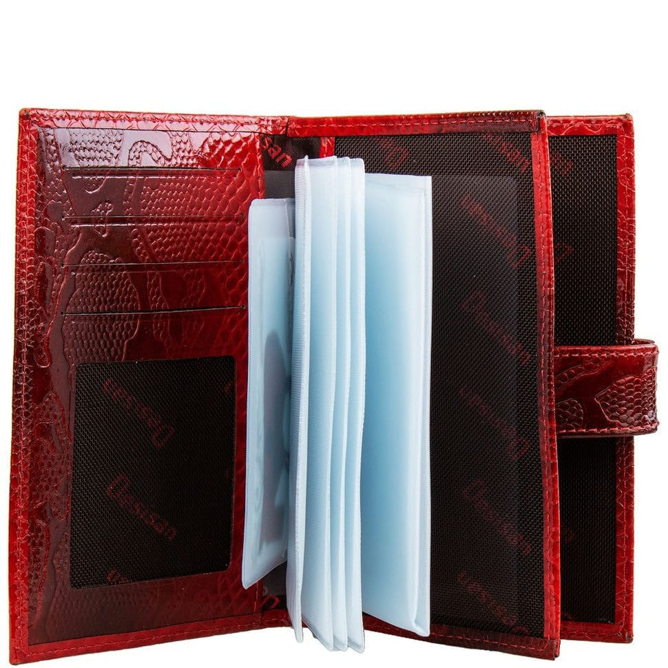 Обкладинка авто+паспорт шкіряна Desisan 102-500 червоний візерунок
