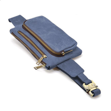 Leather belt bag banana RK-8137-4lx brand TARWA blue