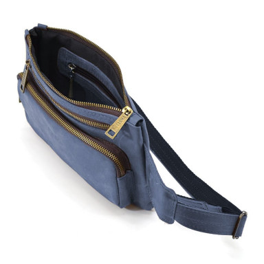 Leather belt bag banana RK-8137-4lx brand TARWA blue