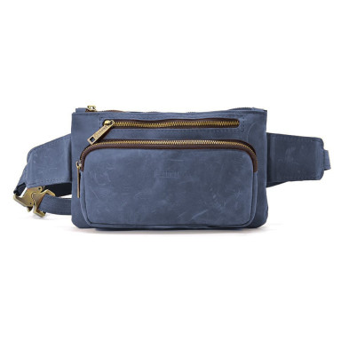 Leather belt bag banana RK-8137-4lx brand TARWA blue