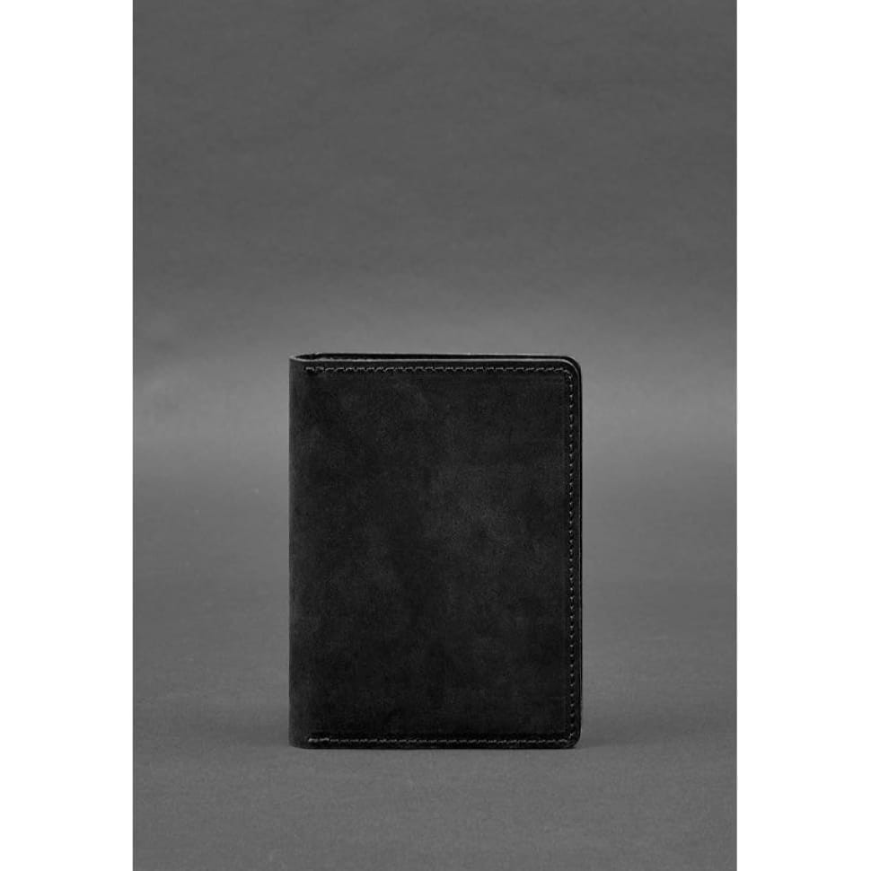 Leather document organizer cover 6.1 black Crazy Horse