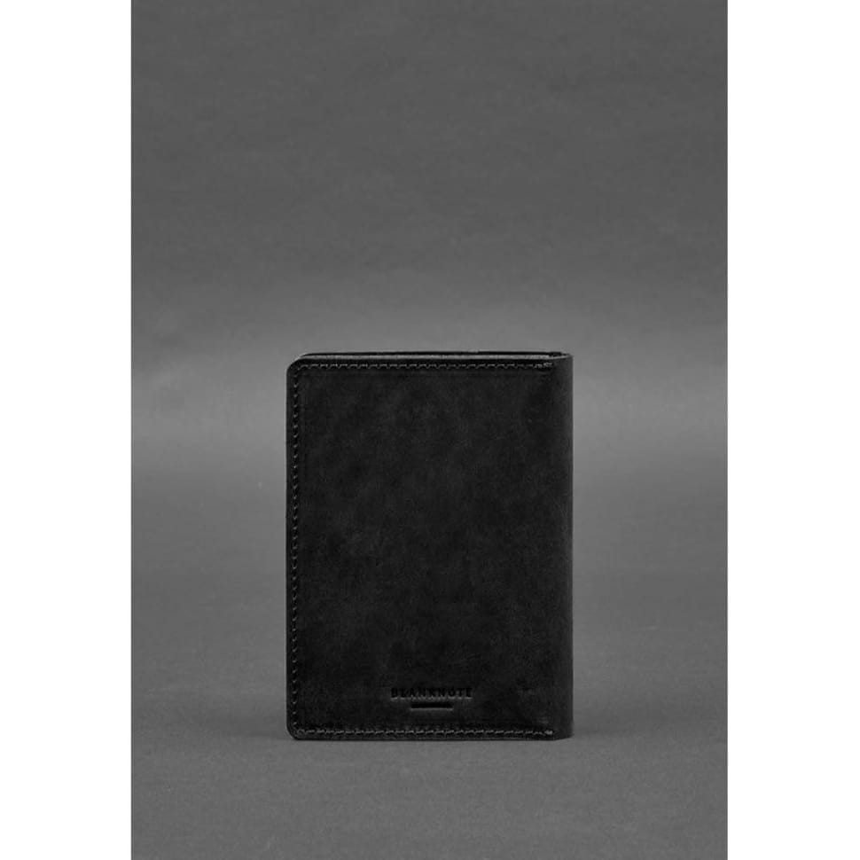 Leather document organizer cover 6.1 black Crazy Horse