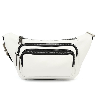 Leather fanny pack waist bag white GS-8179-3md TARWA
