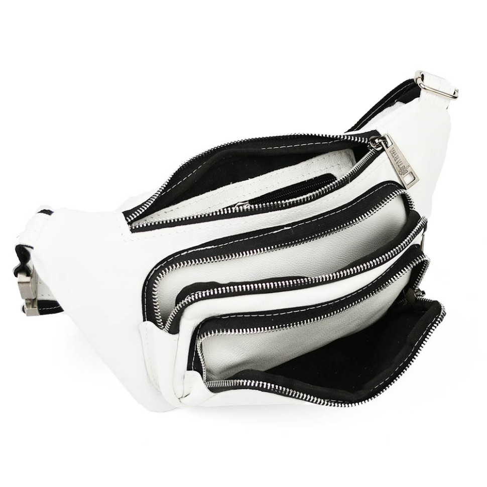 Leather fanny pack waist bag white GS-8179-3md TARWA