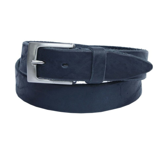 Шкіряний ремень 0106 blu синій TONY PEROTTI