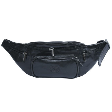 Leather bag (banana) Italico 8018 nero black