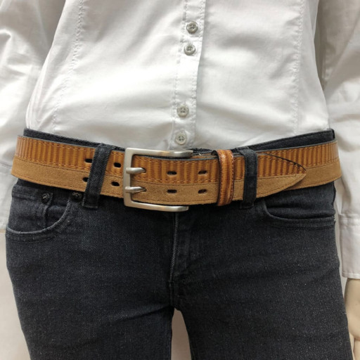 Ремінь шкіряний 5012 cognac коньячний TONY PEROTTI