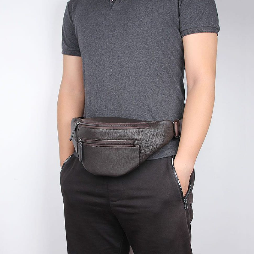 Сумка бананка поясна JD3024Q з натуральної шкіри