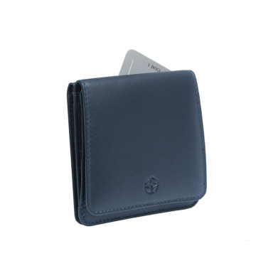 Leather wallet Cortina 5064 navy blue