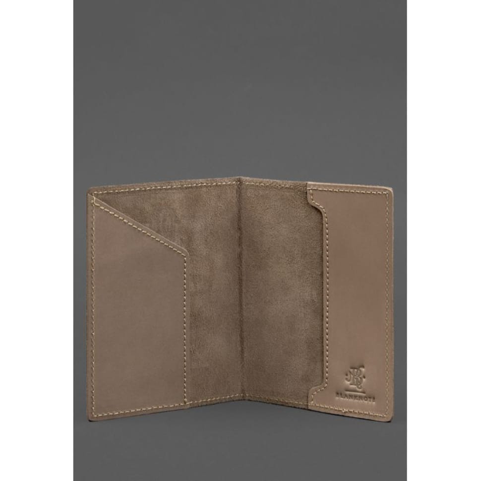 Шкіряна обкладинка для військового квитка 7.0 світло-бежева Crazy Horse