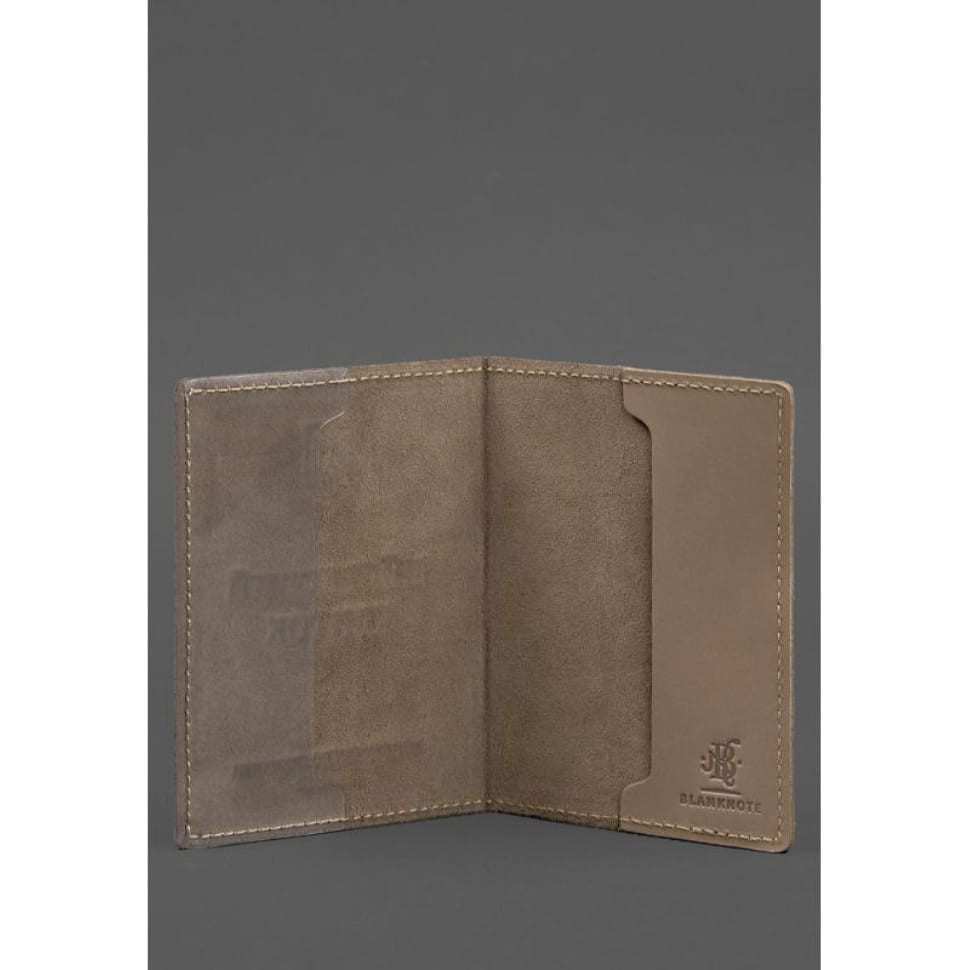 Шкіряна обкладинка для військового квитка 7.0 світло-бежева Crazy Horse