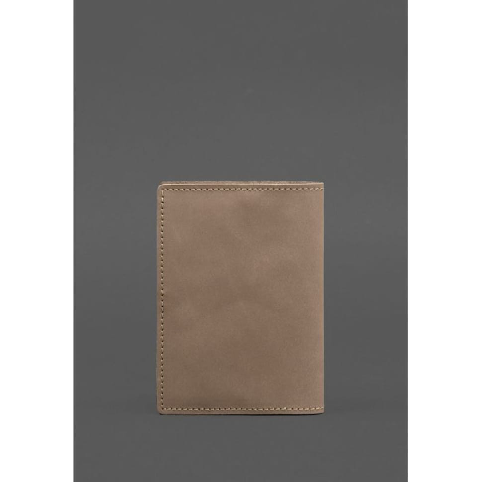 Шкіряна обкладинка для військового квитка 7.0 світло-бежева Crazy Horse