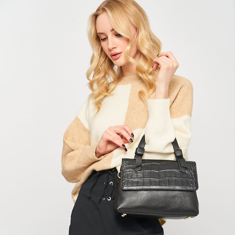 Жіноча шкіряна сумка Ricco Grande K1619-black