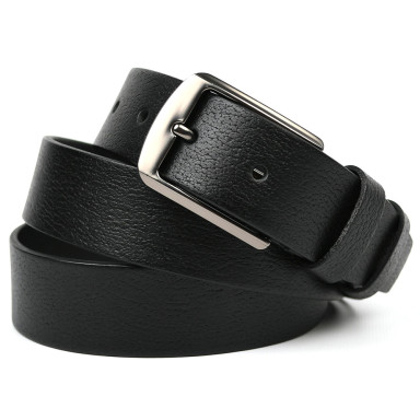 Men's leather belt black buffalo leather 35mm Limary sk350115-1