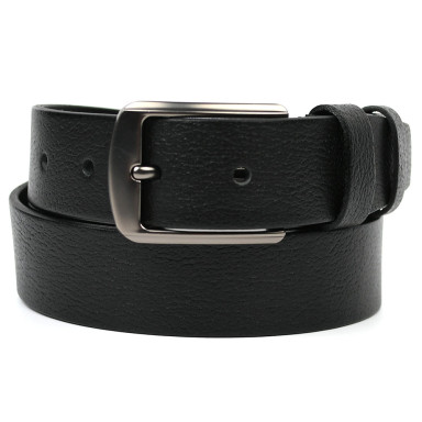 Men's leather belt black buffalo leather 35mm Limary sk350115-1