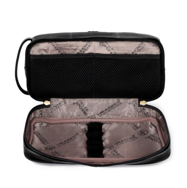 Hammonds Flycatcher TC4003 Black Leather Toiletry Bag