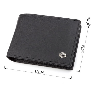 Мужской кошелек ST Leather 18327 (ST108) из натуральной кожи Черный