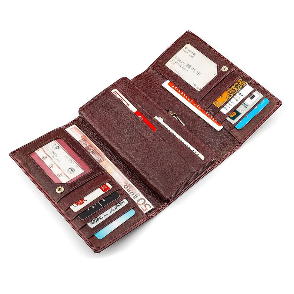 Кошелек женский ST Leather 18429 (S8001A) многофункциональный Бордовый
