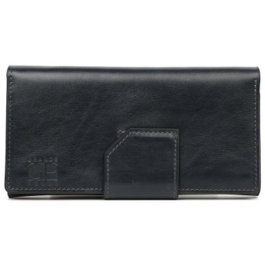 Grande Pelle 533670 glossy leather wallet, blue