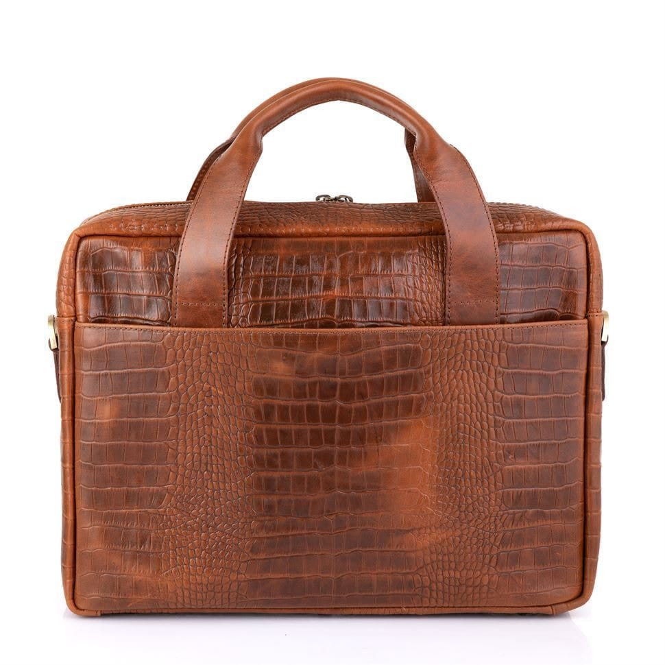 Шкіряна сумка для ноутбука і документів з тисненням під рептилію REP-1813-4lx бренду TARWA