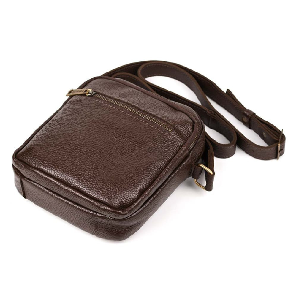 Mens shoulder bag brown flotar FC-8086-1md TARWA leather inside