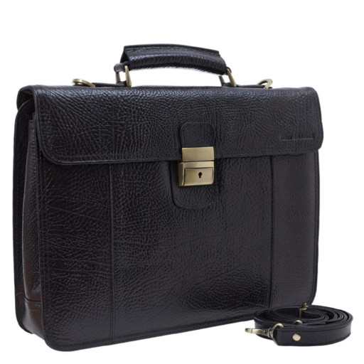 Портфель шкіра Tony Bellucci 5011-893 чорний флотар