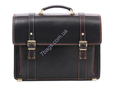 Stylish men's briefcase made of genuine leather, handmade