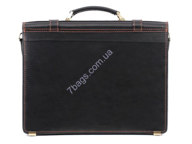 Stylish men's briefcase made of genuine leather, handmade