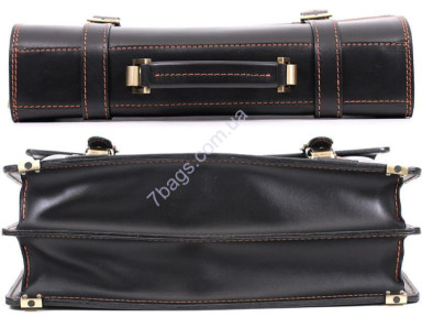 Stylish men's briefcase made of genuine leather, handmade
