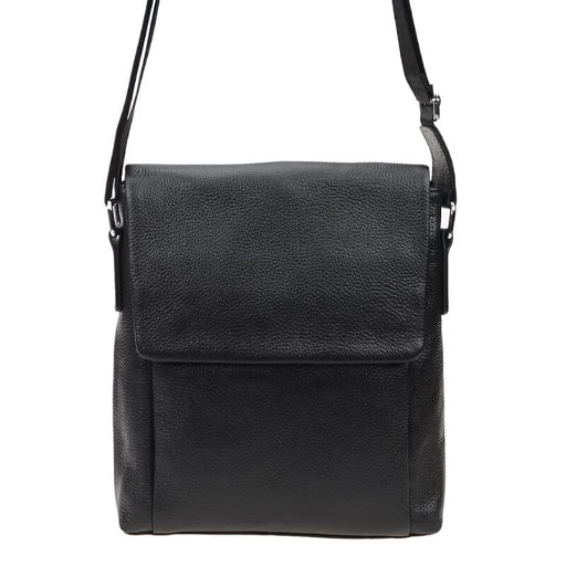 Чоловік шкіряний месенджер Borsa Leather 1t9168-black