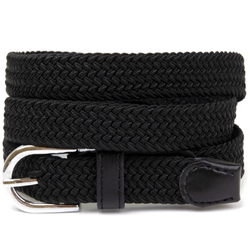Текстильний жіночий ремінь класика Vintage 20544 Чорний
