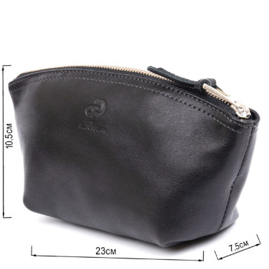 Женская косметичка из кожи Amelin GRANDE PELLE 11302 Черная
