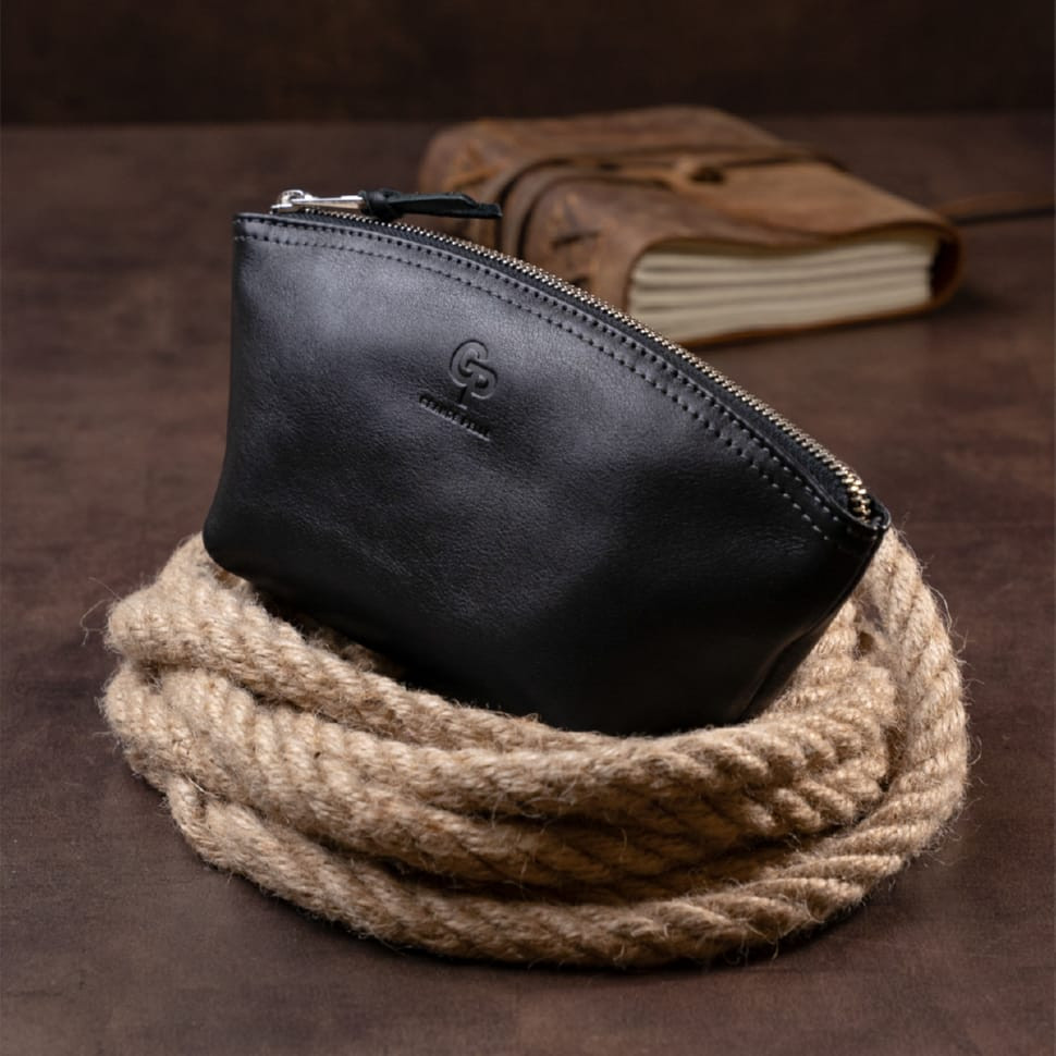 Шкіряна обкладинка для автодокументів GRANDE PELLE 11495 Чорний