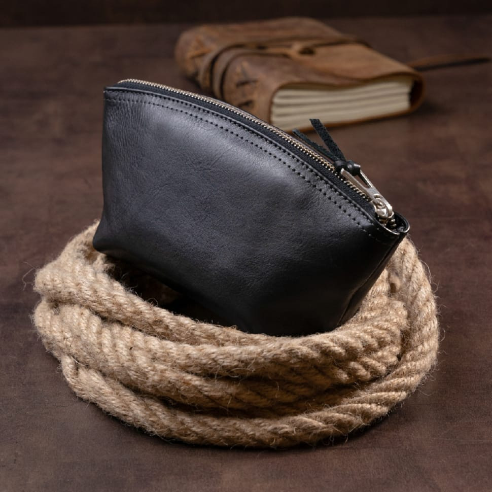 Шкіряна обкладинка для автодокументів GRANDE PELLE 11495 Чорний