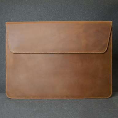 Leather case for MacBook 13', Crazy Horse leather terracotta