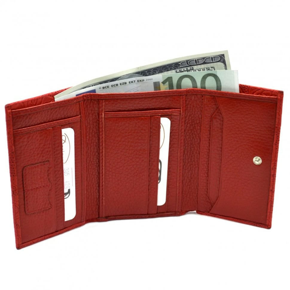 Гаманець жіночий шкіряний Desisan 305-424 червоний квіти