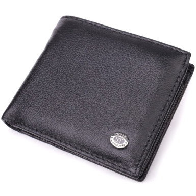 Стильний чоловічий гаманець із натуральної шкіри ST Leather 22457 Чорний