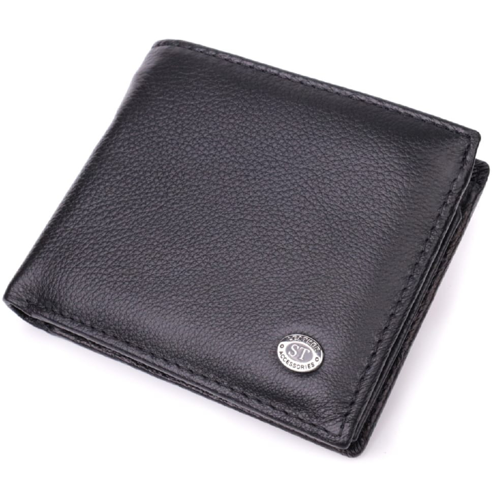 Стильный мужской кошелек из натуральной кожи ST Leather 22457 Черный